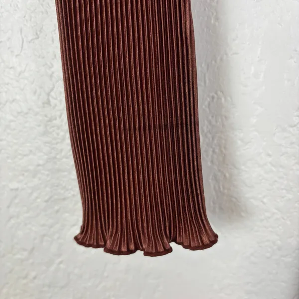 L'idee Soiree One Shoulder Long Sleeve Midi Dress in Chocolate Brown Size 8 - Image 4