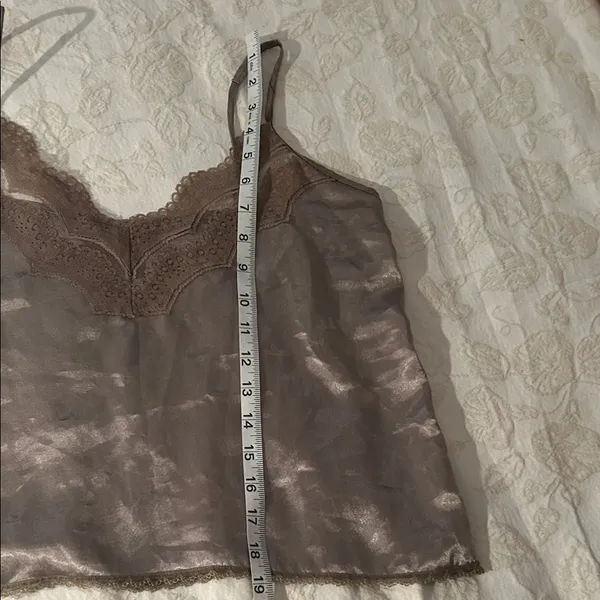 Y2K Elegant Brown Lace Trim Camisole size S - Image 6