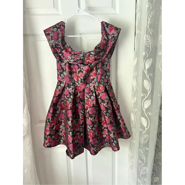 New Lulus Beyond Darling Floral Jacquard Off-The-Shoulder Mini Dress size S NWT - Image 2