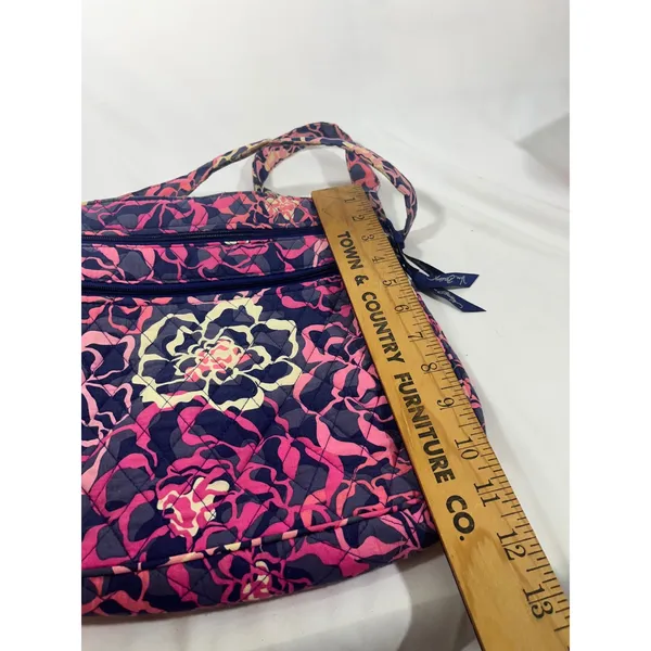Vera Bradley‎ Crossbody Bag Quilted Floral Zipper Pockets Boho Navy Pink 11x11" - Image 13