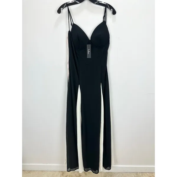 Lulus Elisha Black and White Sleeveless Maxi Dress Formal Evening XL NWT - Image 6