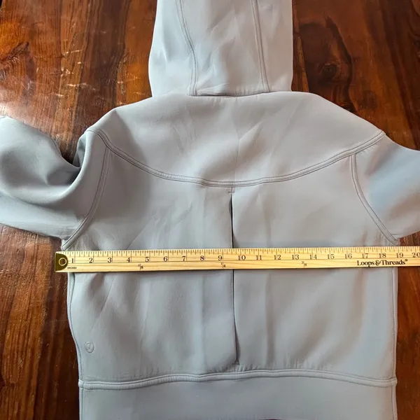 Lululemon Rogue‎ Renegade Zip Up Hoodie Blue Grey Cropped Jacket Size 4 - Image 6
