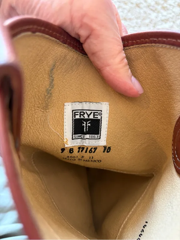 Frye Leather Riding Boots Women 9B Cognac Equestrian Made in Mexico - Image 8