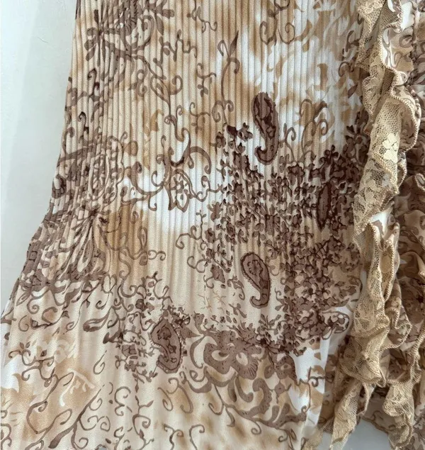 Y2K inspired Cato Floral Sheer Ruffle Paisley Blouse Size Large - Image 6