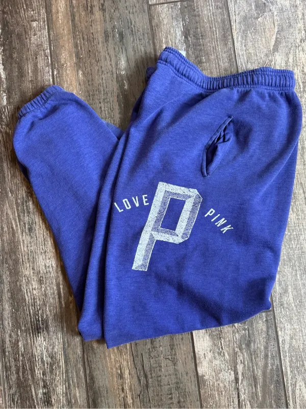 PINK Victoria's Secret Purple LOVE PINK Campus pant - women’s size medium - Image 5