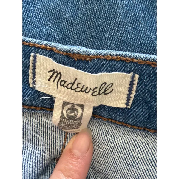 Madewell Stovepipe High Rise Straight Leg Jeans Seaside Wash Blue Size 25 NF121 - Image 5
