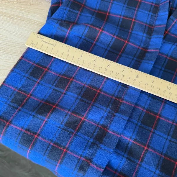 Tuckernuck XS Blue Plaid Puff Shoulder Flannel Shirt Saranac Western Country - Image 8