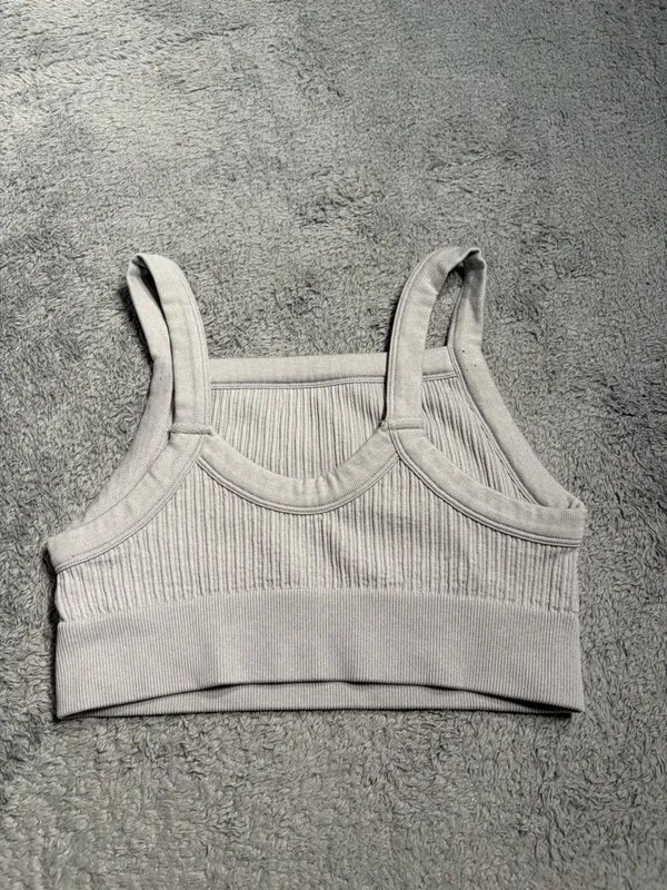 Aerie Light Gray Ribbed bralette tank top medium - Image 4