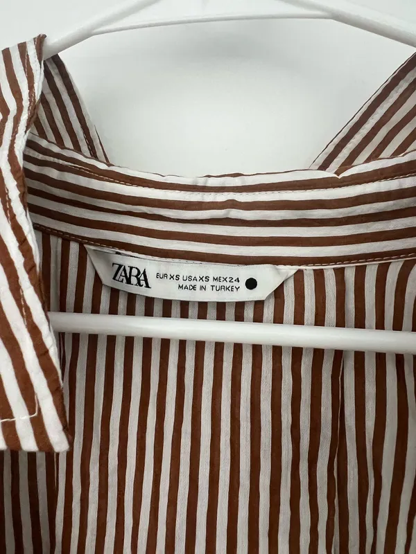 ZARA Striped Button Down Shirt Oversized - Image 4