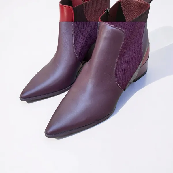 Steve Madden Sock Ankle Boots Pointed Toe Block Heel Booties Burgundy Women's 9 - Image 10