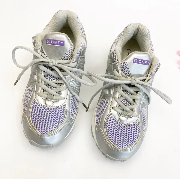 G-Defy Gravity Defyer Athletic Running Walking Shoes Sneakers: Grey/Purple/White - Image 3