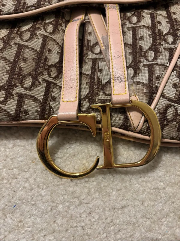 Christian Dior Vintage Pink and Brown Saddle Bag RARE - Image 2