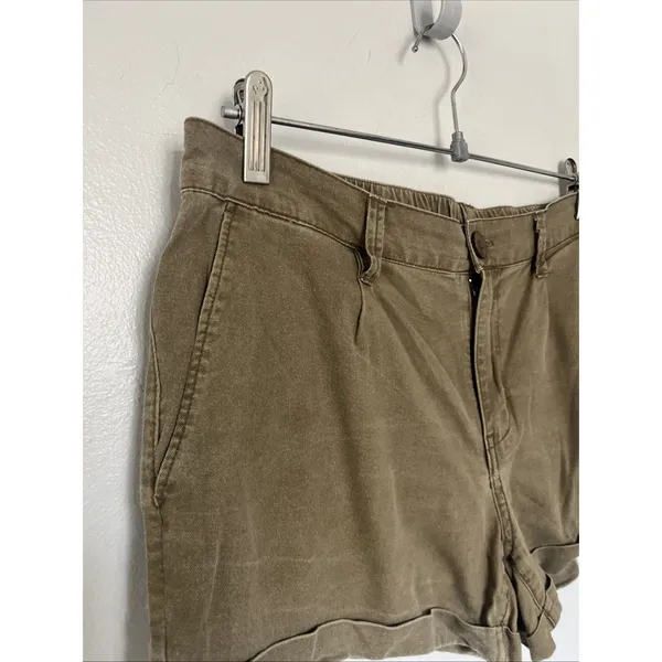 Hinge Shorts Cuffed Olive Green Stretch Mini Size Small Small Pockets - Image 4