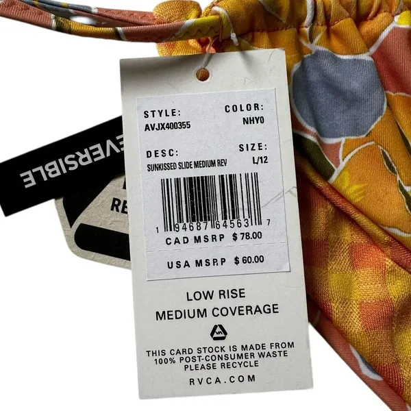 RVCA Multicolor Floral Reversible Bikini Bottom NWT | 66-12 - Image 6