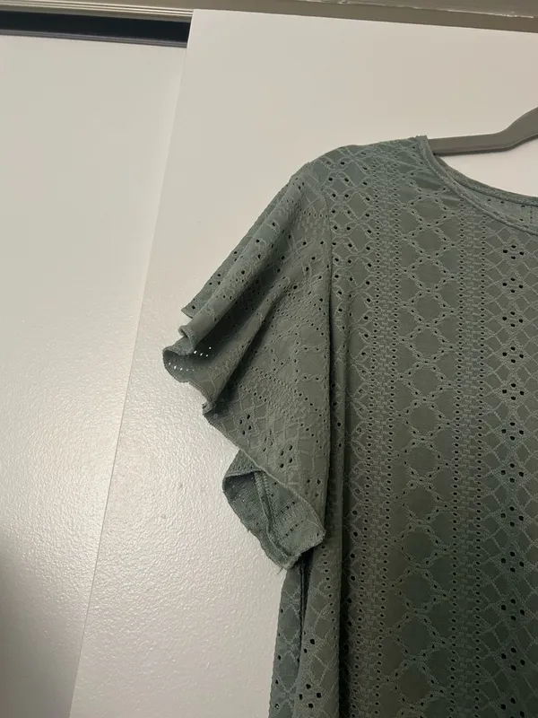 Cupshe Sage green top with eyelets - Image 2