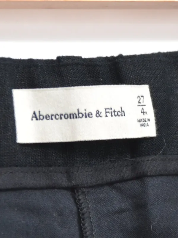 Abercrombie Fitch Sloane Tailored Linen Blend Shorts Black High Rise 27 - Image 4