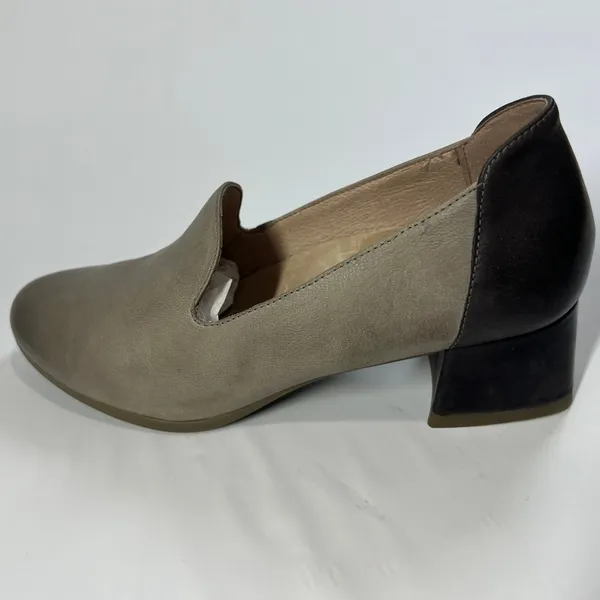 Dansko Preston Heeled Loafers Stone Nubuck‎ & Black Leather Comfort EU 37 US 7 - Image 7