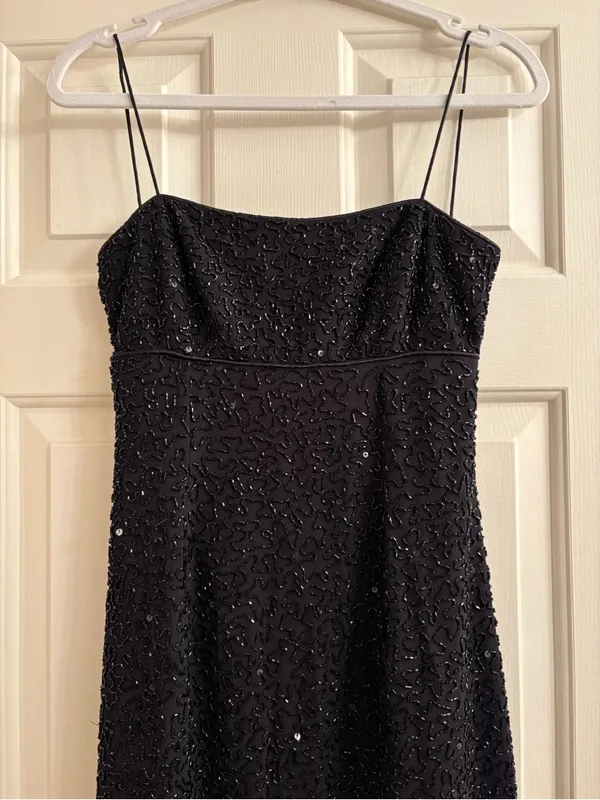 Morgan & Co. Black Beaded Spaghetti-Strap Maxi Dress - Image 2