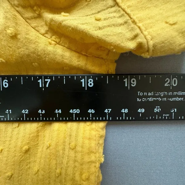 Very j Dress M Golden Yellow 100% Cotton Lined Swiss Dot - Image 4