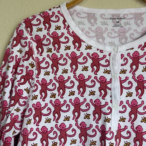 Roller Rabbit Women's Henley Monkey Print Pajama Top - Image 7
