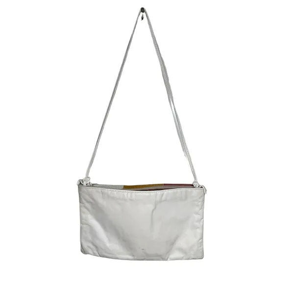 Vintage Color Block Leather Purse‎ White - Image 2