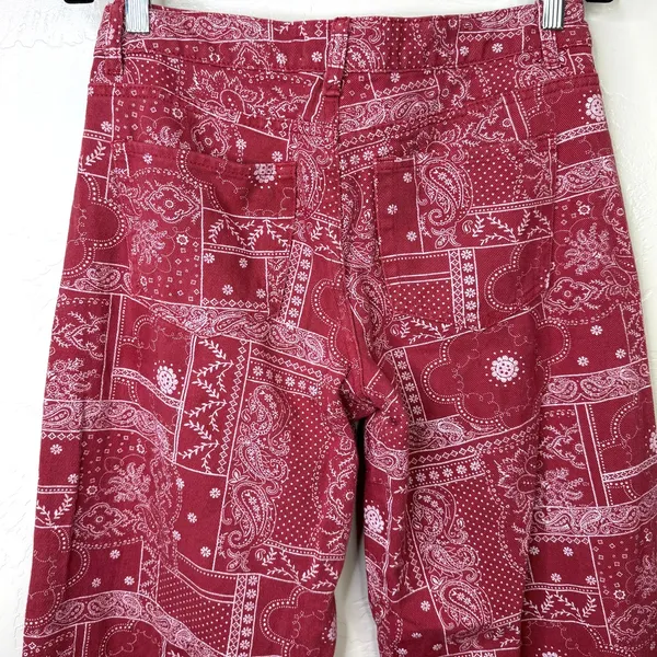 Daydreamer LA Red Bandana Patchwork Low Rise Baggy Relaxed Fit Denim Jeans 7/28 - Image 5
