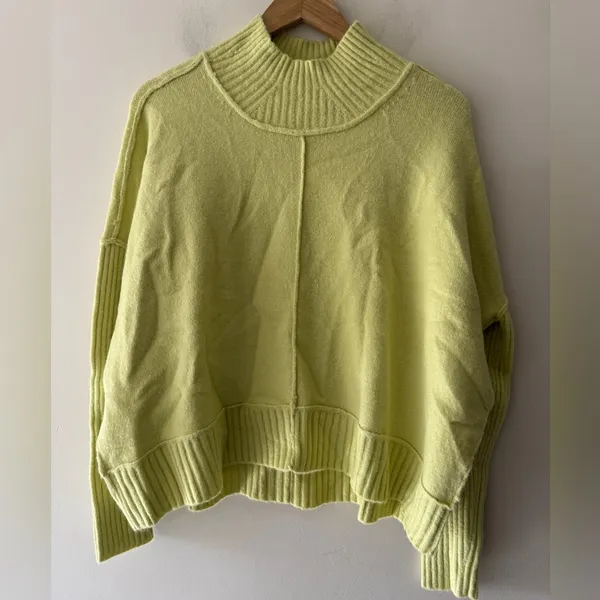 Anthropologie Maeve Gretchen Mock Neck Cozy Sweater Yellow Wool Blend‎ - Image 2