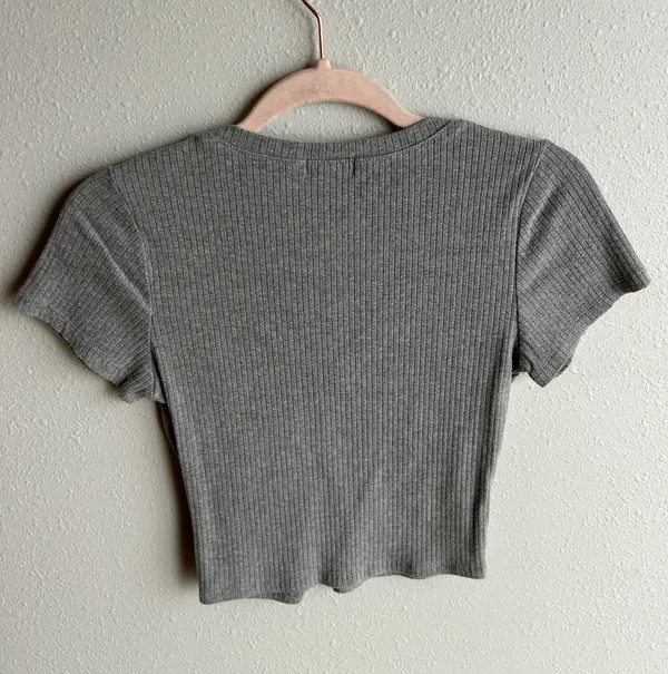 Bozzolo Gray Cropped Tee - Image 2