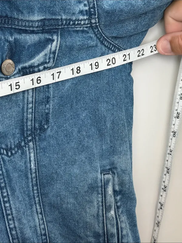 American Eagle Plaid Lined Denim Trucker Jacket XL 🔴 - Image 6
