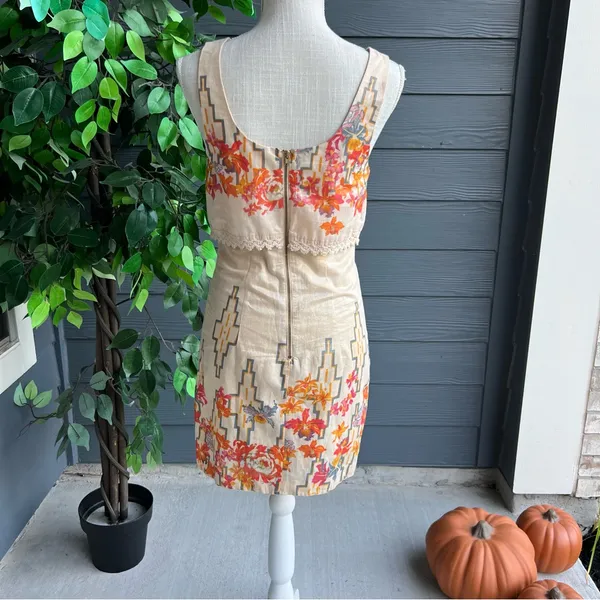 Chloé Free People Bing Bang Multicolor Floral Aztec Metallic Sleeveless Mini Dress - Image 5