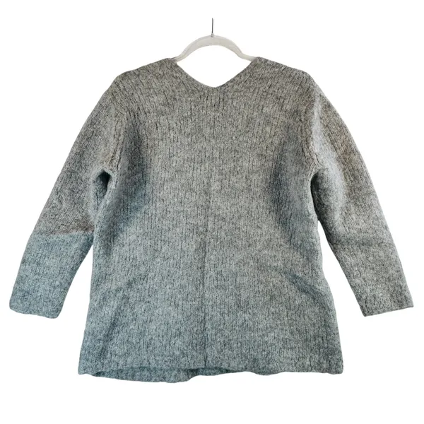 Peruvian Connection Alpaca Blend‎ Sweater Women's Small Gray V-Neck - Image 2