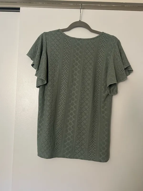 Cupshe Sage green top with eyelets - Image 4