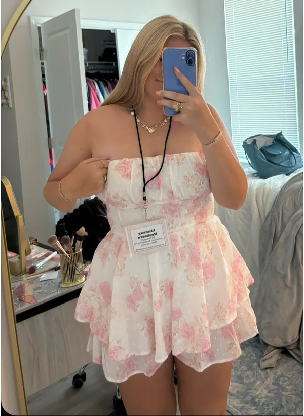 Altar'd State Romper Mini Dress Strapless Sorority Rush - Image 3