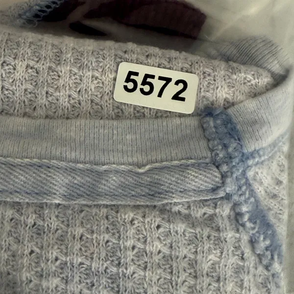 We The Free Free People Blue Burgundy Waffle Knit Thermal Top Small OB554554‎ - Image 8