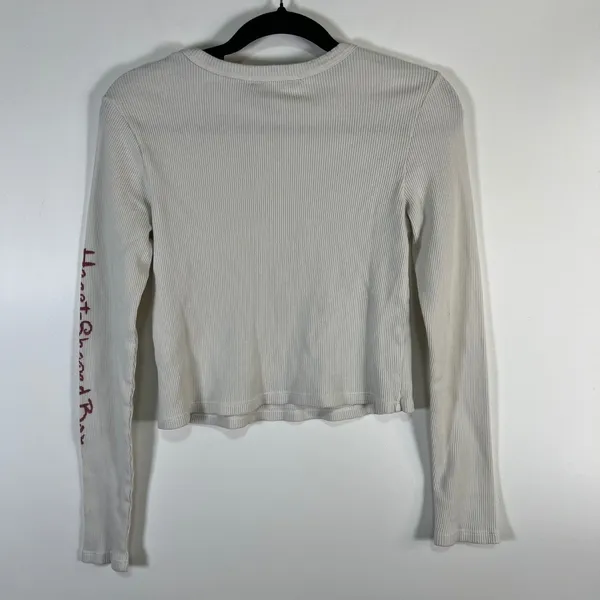 Daydreamer Nirvana In Utero Thermal Long Sleeve Crop Top Cream Grunge‎ 90's Band - Image 9