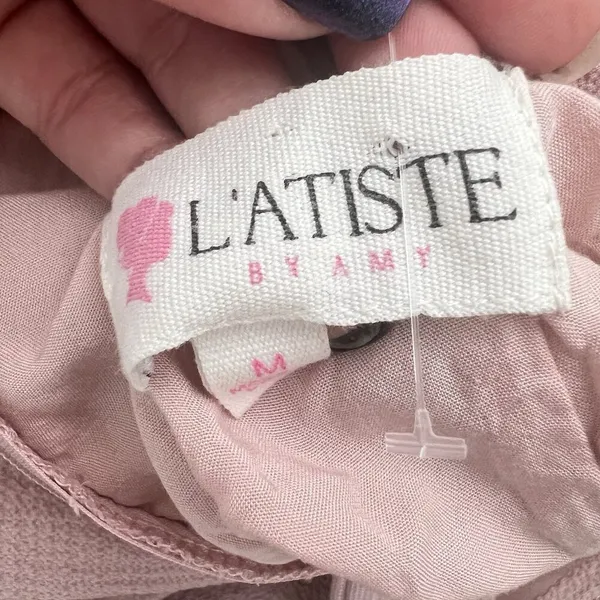 NEW L'atiste By Amy Rose Halter Ruffle Gown Dress Two Slit Side MEDIUM fairy - Image 11
