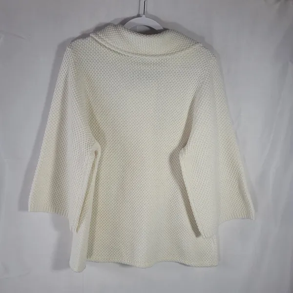 Signature by Larry Levine Woman White Knit Cardigan Sweater Jacket Plus Size 1X - Image 2