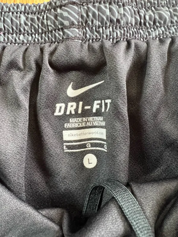 Nike Dri-FIT Women’s Running Shorts Gray Black Pattern Athletic Size Large - Image 3