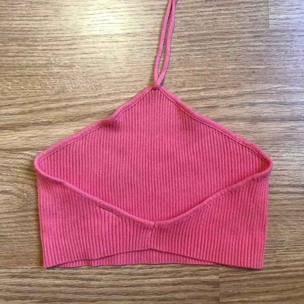 bright coral pink halter top - Image 2