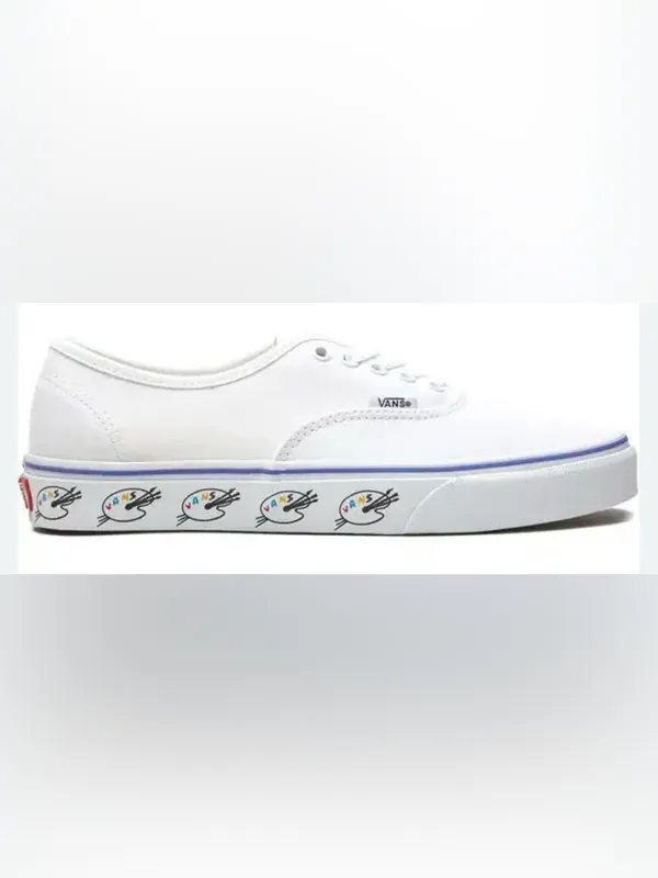 Vans Authentic Sidewall-Paint Palette Low Top Sneakers In True White Canvas - Image 7