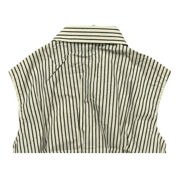 NWT Weworewhat Cropped Sleeveless Popover Shirt Small Antique White Grey Stripe - Image 6