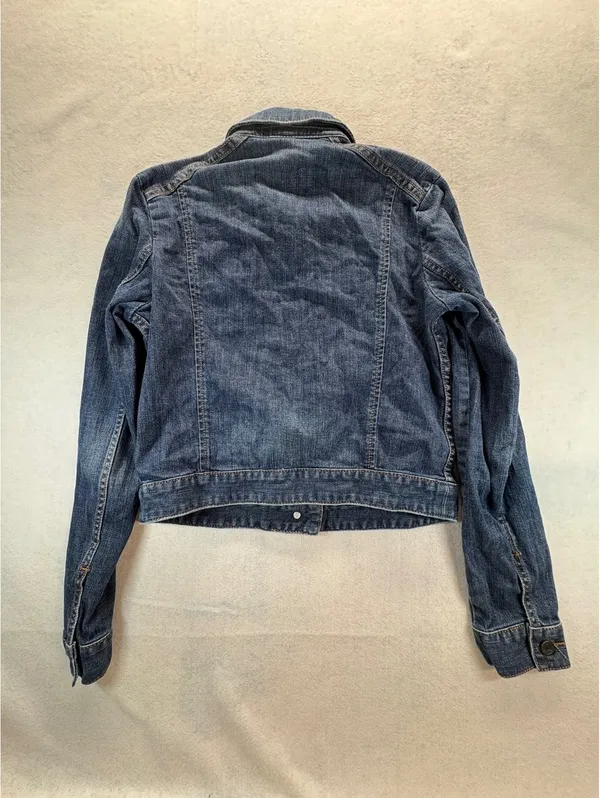 Express Jeans Women’s Medium Denim Jean Jacket Classic Trucker Stretch Blue - Image 6