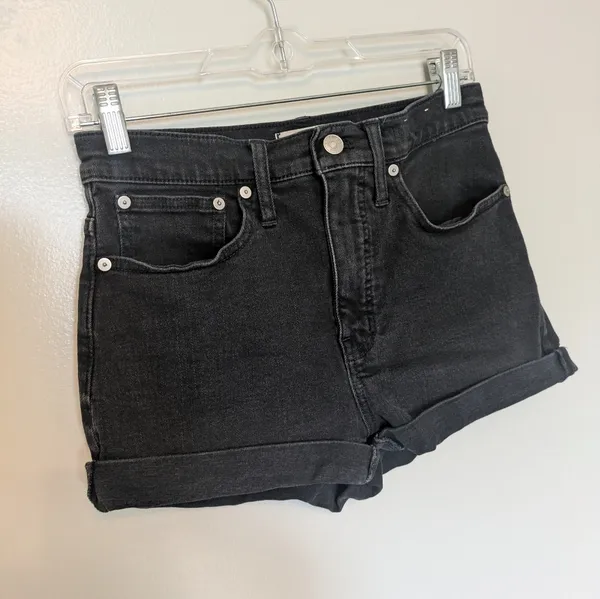 Madewell High-Rise Denim Shorts Lunar Wash Black 26 - Image 2