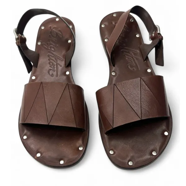 Brighton Asbury Vacchetta Sandals 6 Women's Leather Artisan Slingback Flat - Image 2