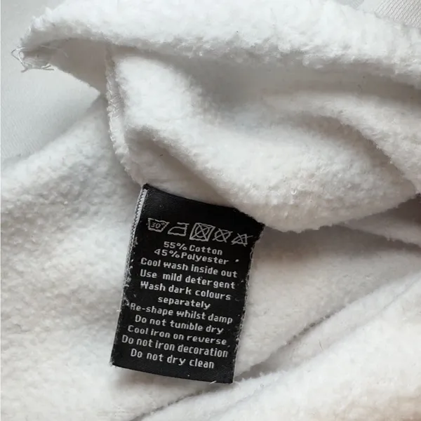 Alphalete White Oversized Crop Crewneck Sweatshirt with Logo XLARGE - Image 5