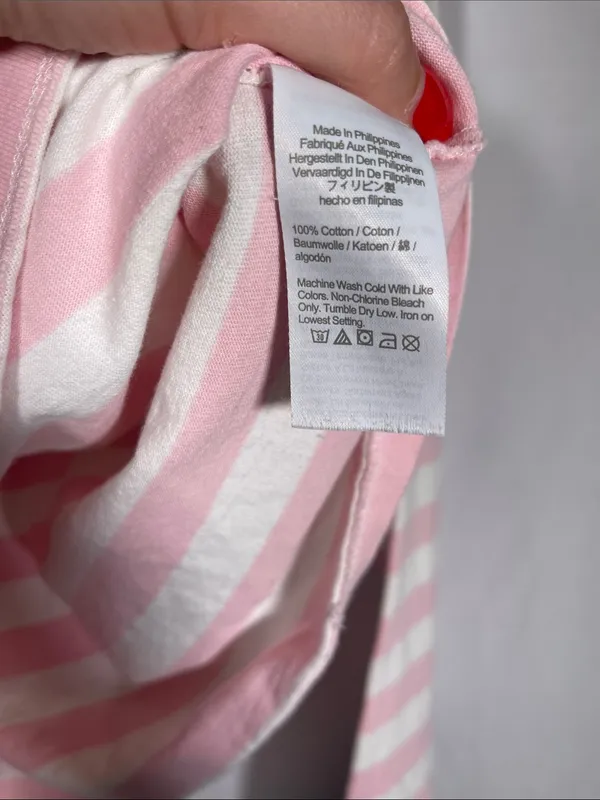 J. Crew Womens Pink White Stripe Boatneck Top Blouse Bp033 Medium - Image 3