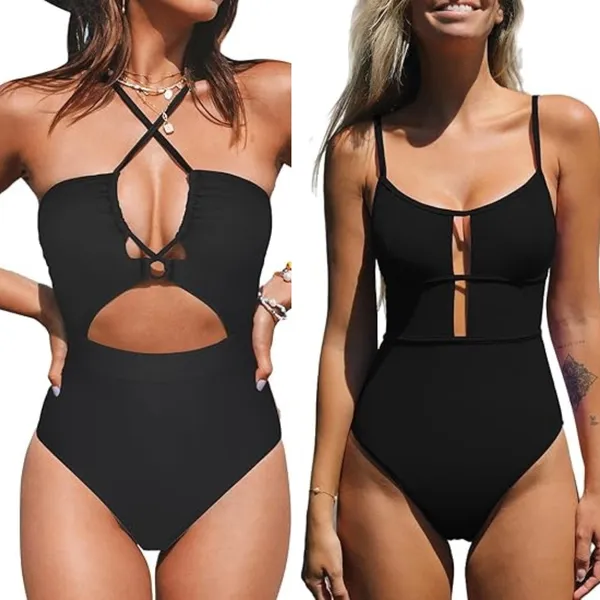 NWT Cupshe Lot of 2 One Piece Bikinis 1-PC Bathing Suit Swim Beach Paddle Size L - Image 2