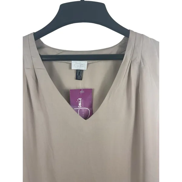 Jami’s Collectibles Boutique Gray/tan Sleeveless V-neck Dressy Top Size 10 NWT - Image 3