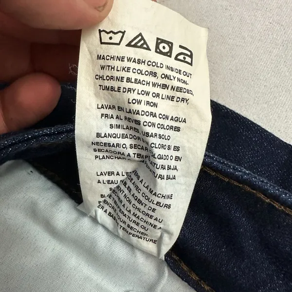 Lee Womens Straight Mid Rise Jeans Size 18 Long Dark Blue Cotton Blend Denim - Image 7
