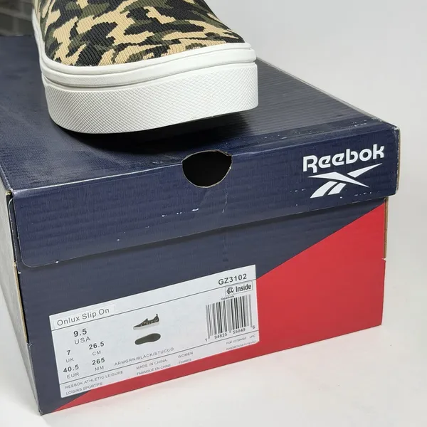 Reebok Size-9.5 Womens Onlux Slip On‎ Camo Tennis Sneakers GZ3102 - Image 3